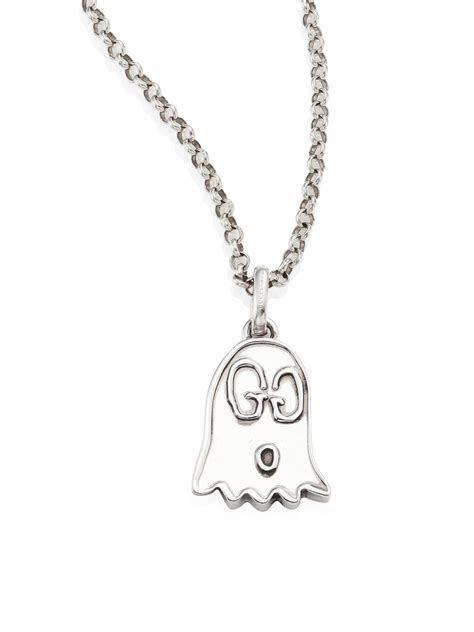 gucci sterling silver 925 unisex casual necklace|gucci ghost necklace in silver.